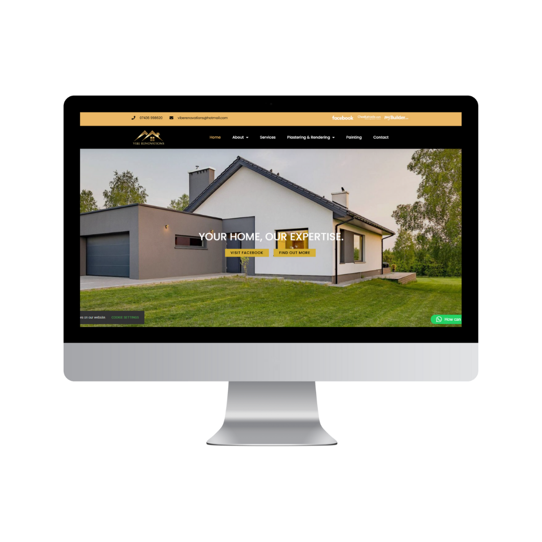 Vibe Renovations Desktop Mockup